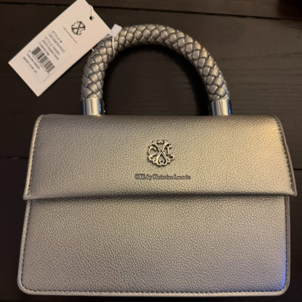 Christian Lacroix Silver Crossbody Bag – Metallic Pebbled Leather – NWT